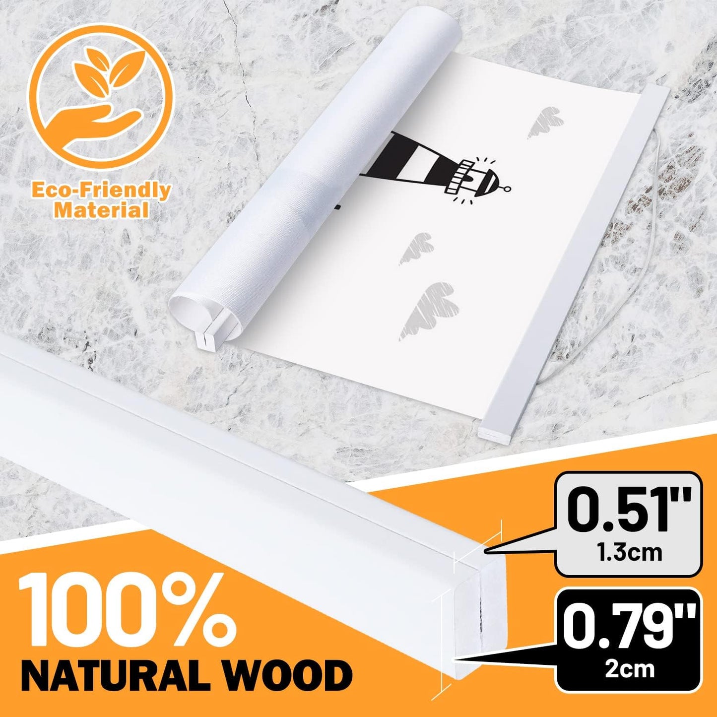 Benjia Magnetic Light Wood Poster Frame - 10x14, 10x15, 10x13 for Photos & Artwork | White, 1 Pack