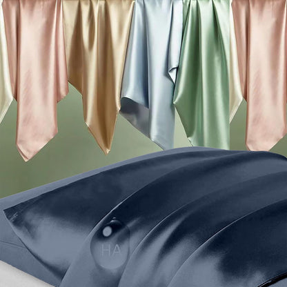 Mulberry Silk Pillowcase Set - Anti-Acne & Hair Care | King Size, 2-Pack in Mood Indigo