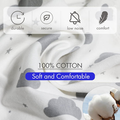 Skiennix Organic Baby Swaddle Sleep Sacks - 4-Pack Adjustable Wraps for Newborns, 100% Cotton, Soft & Snug, 0-3 Months
