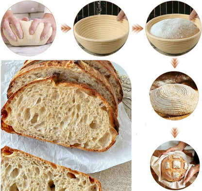 Proofing Baskets | 2-Pack Banneton Bread Proofing Baskets - 9-Inch Round & 10-Inch Oval for Sourdough Baking