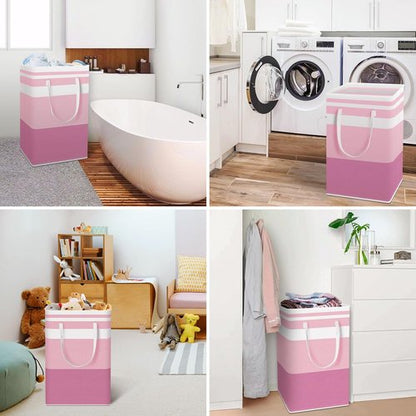 HomeHacks Large Waterproof Laundry Baskets - Collapsible Hampers with Reinforced Handles | Blue & Pink, 88L Each
