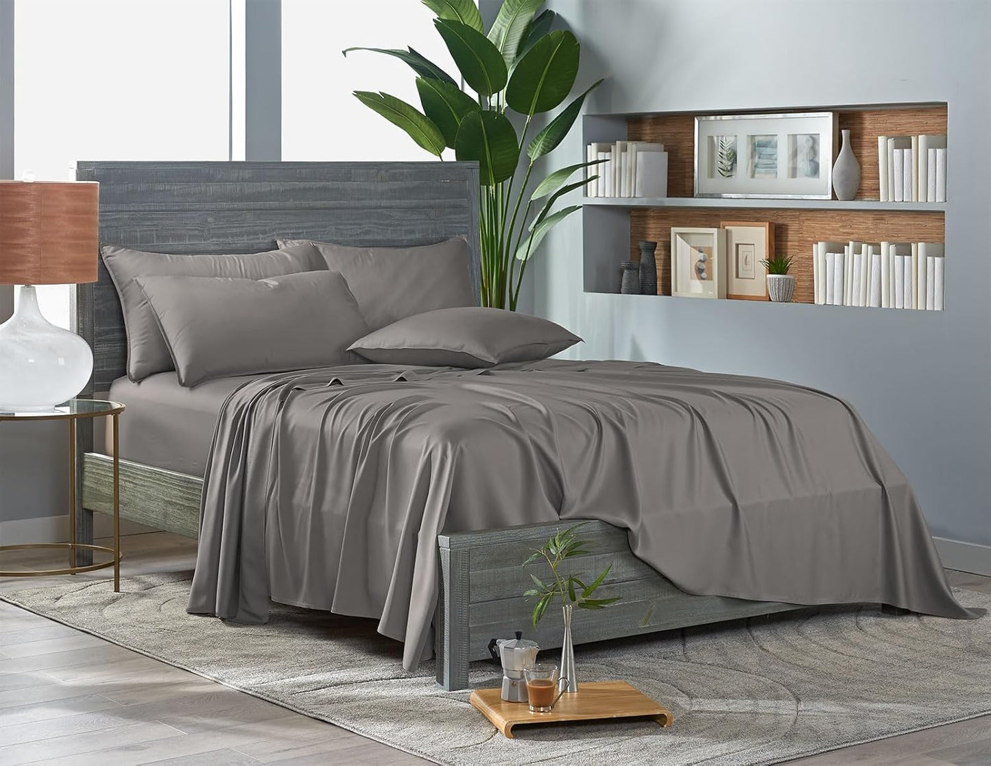 Pure Bamboo Twin XL Sheets - Luxuriously Soft & Cooling 100% Organic Viscose Bed Set | Graphite Color
