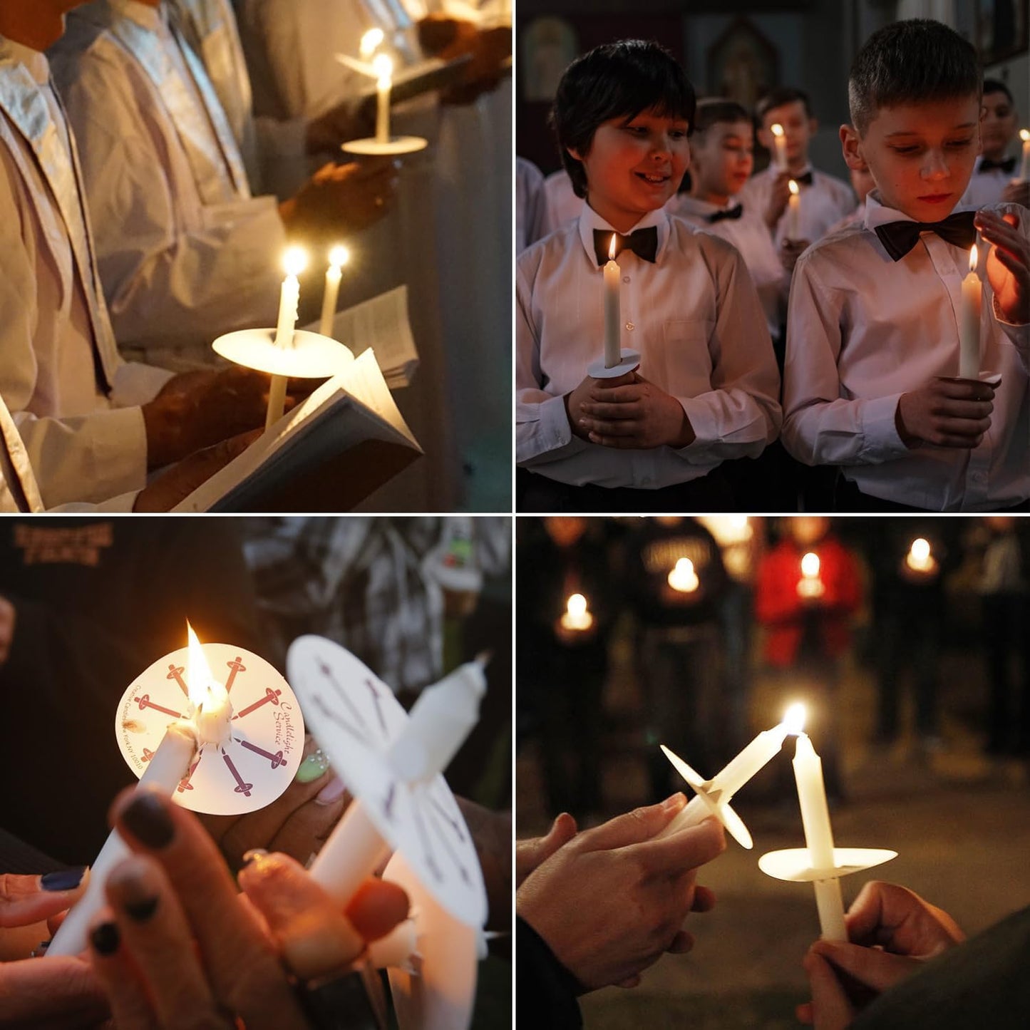 YOROXRG Church Candles - 200 Pcs Unscented White with Drip Protectors | 5" H x 1/2" D for Vigil Services