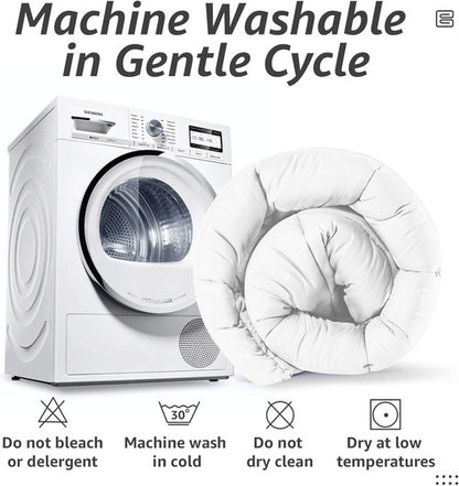HYLEORY Queen Size Bed Comforter - Cooling Goose Down Alternative Duvet Insert - Machine Washable - White