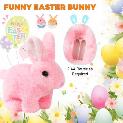 Bunby Realistic Rabbit Toy - Interactive Plush Bunny with Lifelike Movements | White Easter Gift