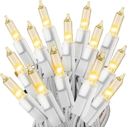 Holiday Pride White Christmas Tree Lights - 100 Clear White String Lights on White Wire - 24 Ft - Indoor/Outdoor Use