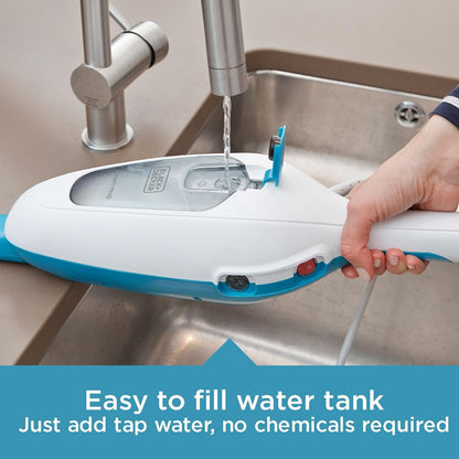 BLACK+DECKER Steam Mop - Powerful Cleaning with Quick-Dry Technology | Sleek White Design