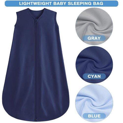 BSTOPPT 3 Pack Baby Sleep Sack 12-18 Months 100% Rayon Cotton Baby Sleeping Bag 2-Way Zipper Toddler Wearable Blankets,Comfy Stretchy Thin Sleep Sacks.TOG 0.3 (Large)