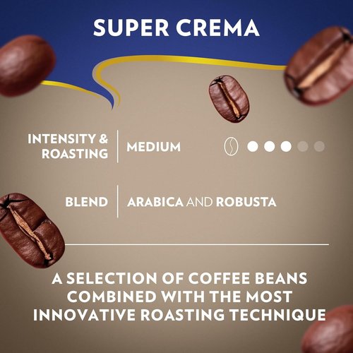 Lavazza Super Crema Capsules - Medium Roast Arabica & Robusta Blend | 60 Aluminum Pods for Nespresso Machines