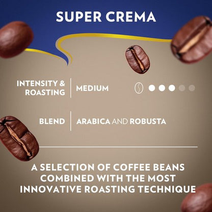 Lavazza Super Crema Whole Bean Coffee Blend, Medium Espresso Roast, 4.4 .lbs, 2 Pack