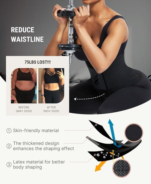 FeelinGirl Waist Trainer Belt - Tummy Control Ab Trimmer for Men & Women | Adjustable Triple Wrap Design