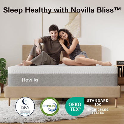 Novilla Twin Mattress - 10 Inch Gel Memory Foam for Cool Sleep & Pressure Relief | Medium Plush