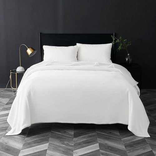 Bedsure GentleSoft Fleece Blanket - King Size White, Soft Lightweight Plush Cozy Microfiber, 108x90 Inches