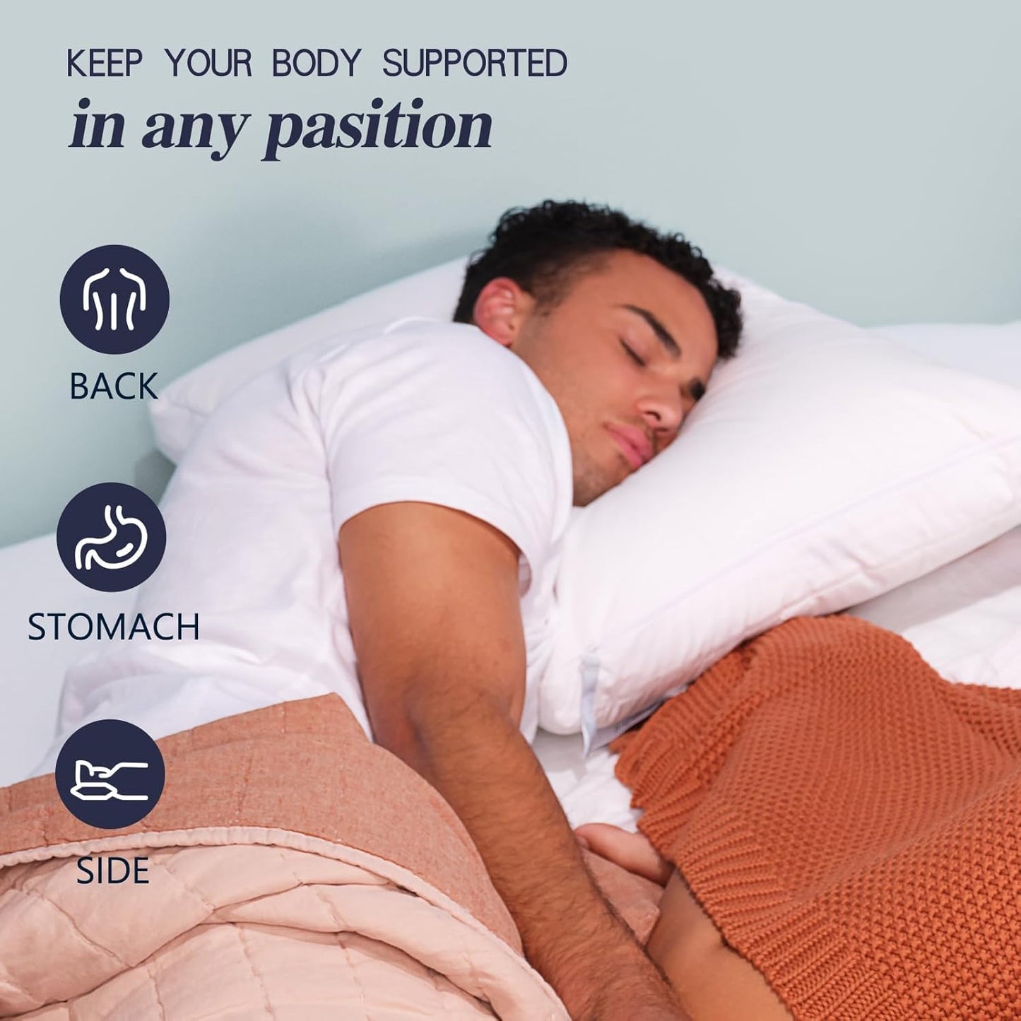 Skiennix Cooling Adjustable Pillows - Luxury Queen Size Set of 4 for Side Sleepers | Soft & Firm Comfort