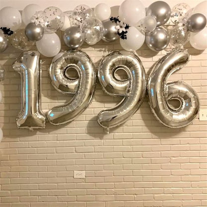 40'' Silver Number 9 Balloon - Giant Self-Inflating Foil Balloon for 9th Birthday & Anniversary Celebrations
