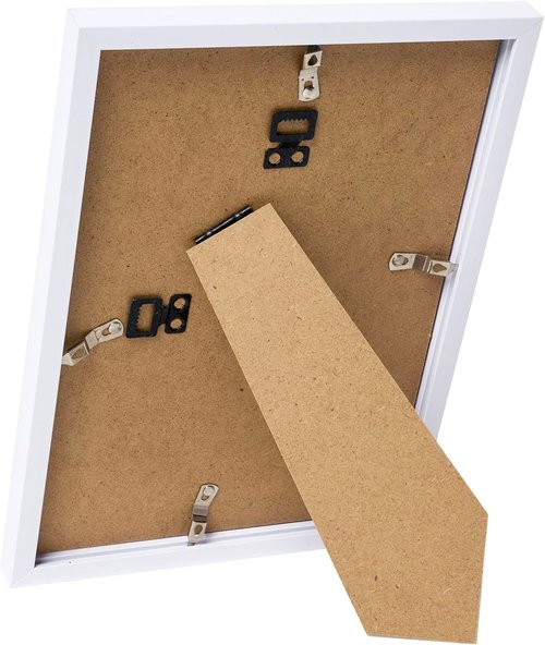 JCJMY 8x13 Picture Frame - White Wall Hanging & Tabletop Display | Shatter-Resistant Plexiglass