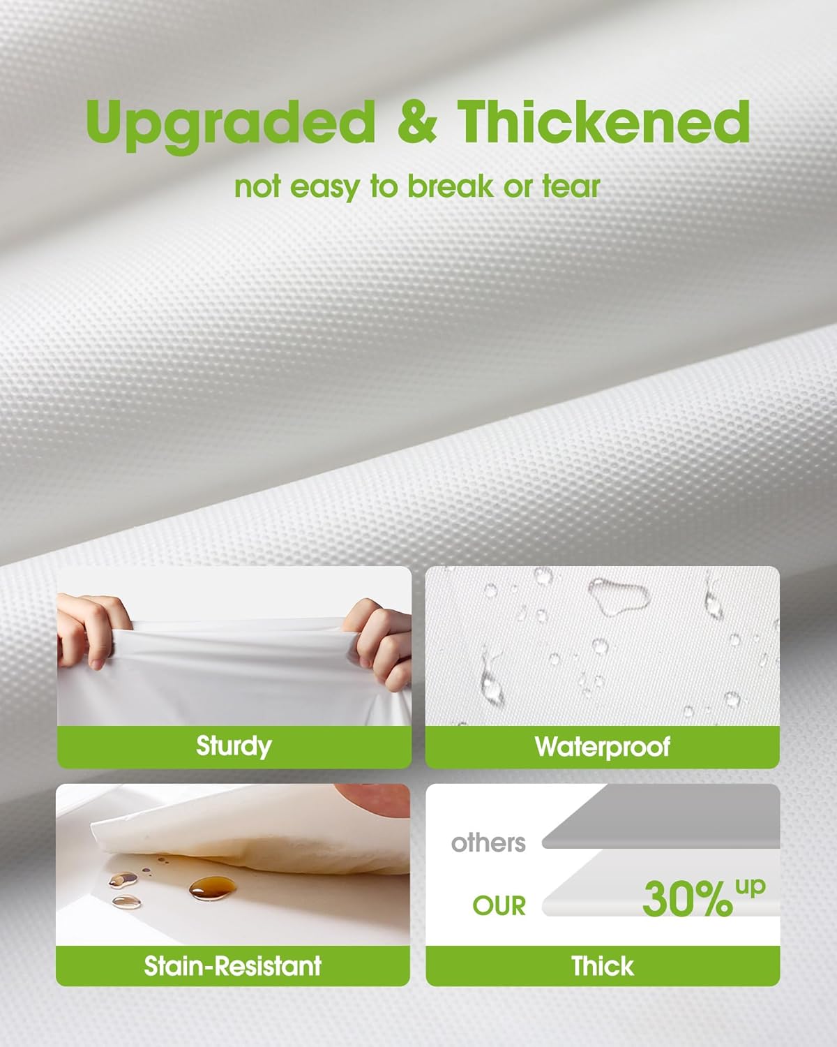 Pureegg Disposable Plastic Tablecloths - 10 Pack, 54 x 72 Inch, Sturdy & Leakproof for Parties, Picnics, Weddings | White