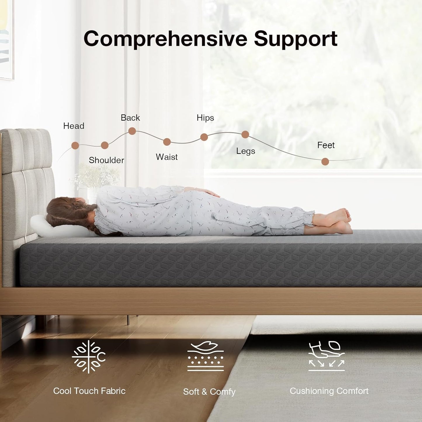 Novilla Twin Mattress - 5 Inch Gel-Infused Memory Foam for Kids | Pressure-Relieving & Cool Touch
