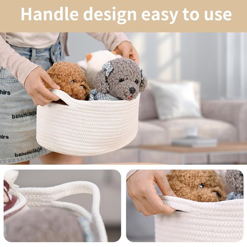 Happyiren Cute Woven Storage Basket - Versatile Organizer with Handle for Gifts | Ideal for Baby Toys & Pet Supplies