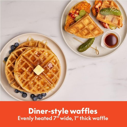 Bella Waffle Maker - Flip-N-Store Design with EverGood™ Nonstick Coating | 7” Wide Plates, 1000 Watt, Oatmilk