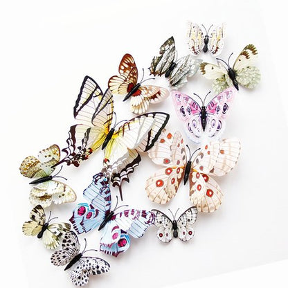 OPSEAM Butterfly Wall Decor 72 PCS, 3D Butterflies Stickers for Party Decorations with Magnets (White, 72)