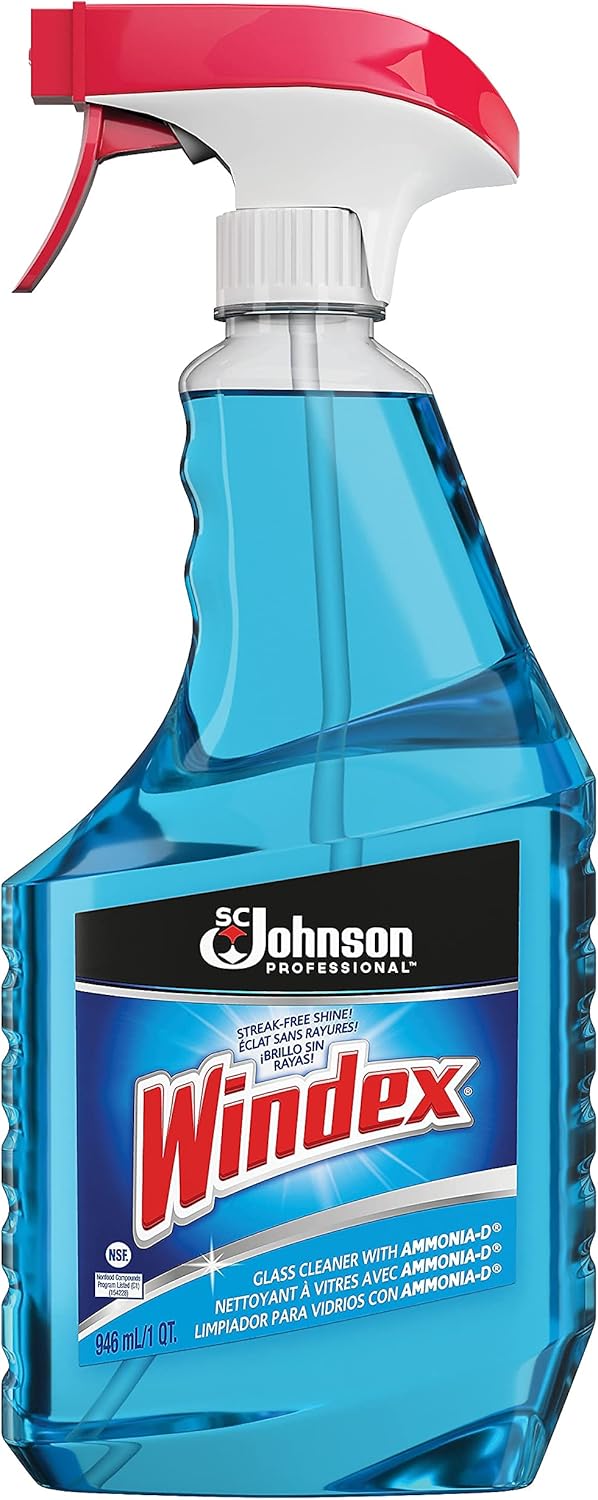 Windex® Powerized Glass Cleaner - Streak-Free Shine | 32 Oz. Ammonia-D Spray Bottle
