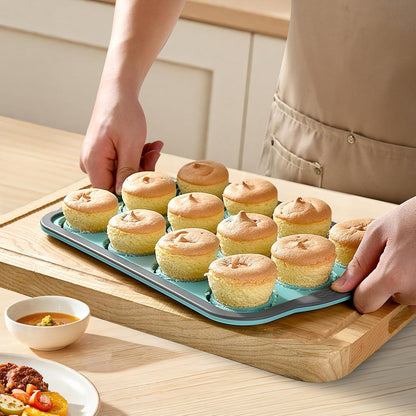 Skiennix Silicone Muffin Pan - 6 Cup Nonstick Baking Molds | BPA-Free & Easy Release, Dishwasher Safe