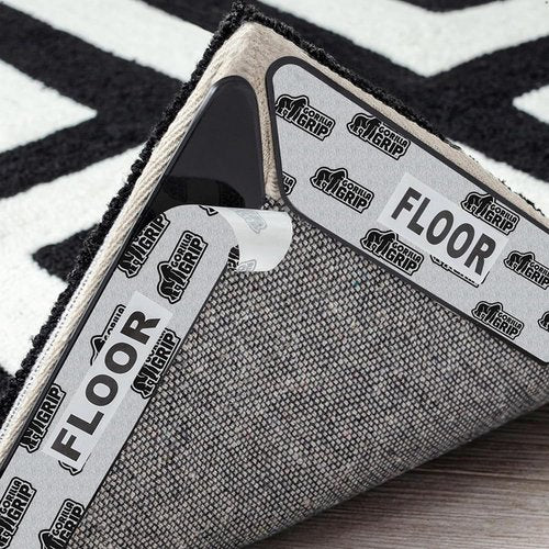 GORILLA GRIP Rug Gripper Pads, 12 pc Reusable Double-Sided Stickers Keep Area Rugs Corners Flat, Grips Hardwood, Tile and Laminate Floors, Renter Friendly, Holds Down Carpet in Place, Home Décor