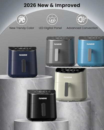 Nuwave Brio Plus Air Fryer - 8 Qt PFAS-Free with 7 Digital Cooking Functions | 150 Presets, 50°F-400°F