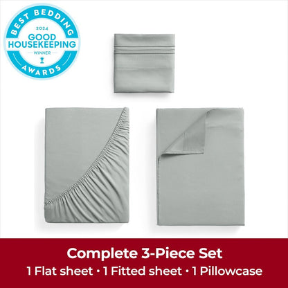 Mellanni Twin Sheets Set - 3 PC Iconic Collection Bedding - Hotel Luxury, Extra Soft, Cooling Bed Sheets - Wrinkle, Fade, Stain Resistant (Twin, Spa Mint)