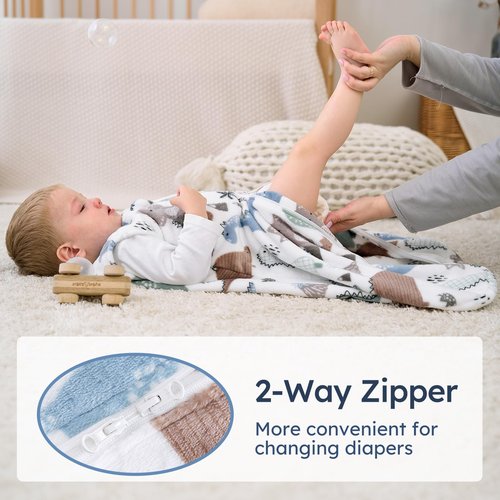 Yoofoss Baby Sleep Sack 6-12 Months, 1.5 Tog Sleep Sack, Fleece Baby Wearable Blanket with 2-Way Zipper, Infant Sleeping Sack, Soft Warm Lightweight(Small)