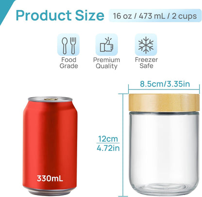 Vtopmart Glass Storage Containers - 8 Pack & Overnight Oats Jars - Durable, BPA-Free Design