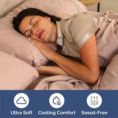 Cal King Size 4-Piece Sheet Set | Regine Switzerland Comfy Cooling Bed Sheets - Ultra-Soft, Deep Pockets, Wrinkle-Free - Oeko-Tex Certified, Mauve