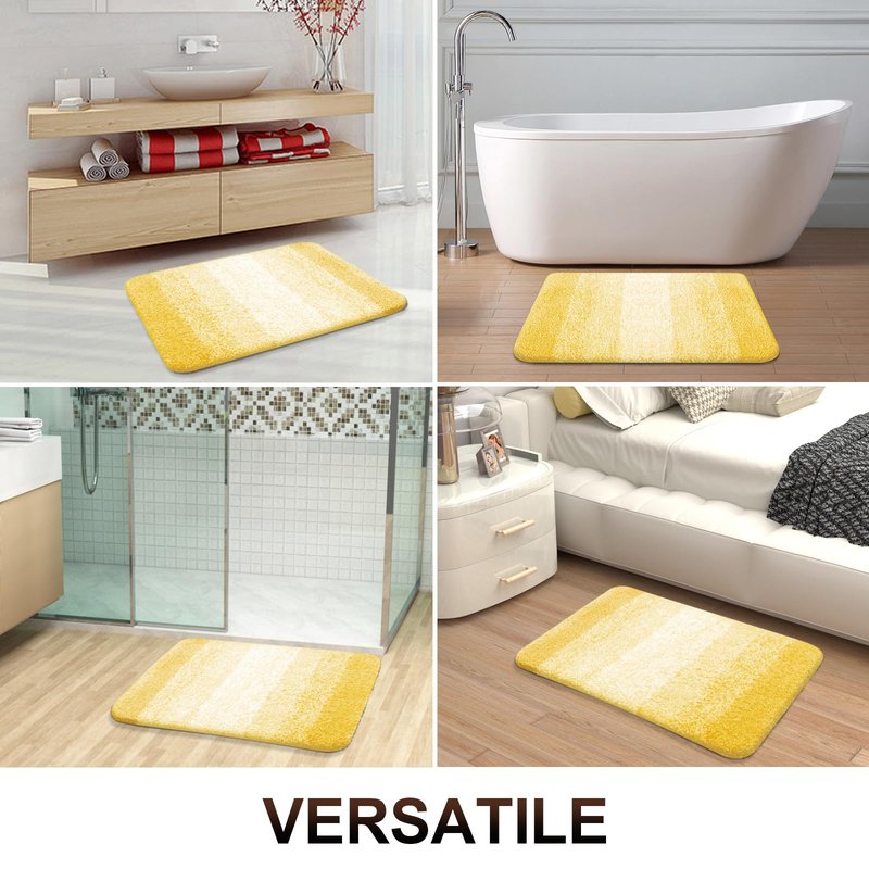OLANLY Bathroom Runner Rugs Mat 70x24, Extra Soft Absorbent Microfiber Bath Rugs, Rubber Backing, Quick Dry, Washable Long Bath Mats for Bathroom Floor, Tub and Shower, Home Decor Accessories, Yellow