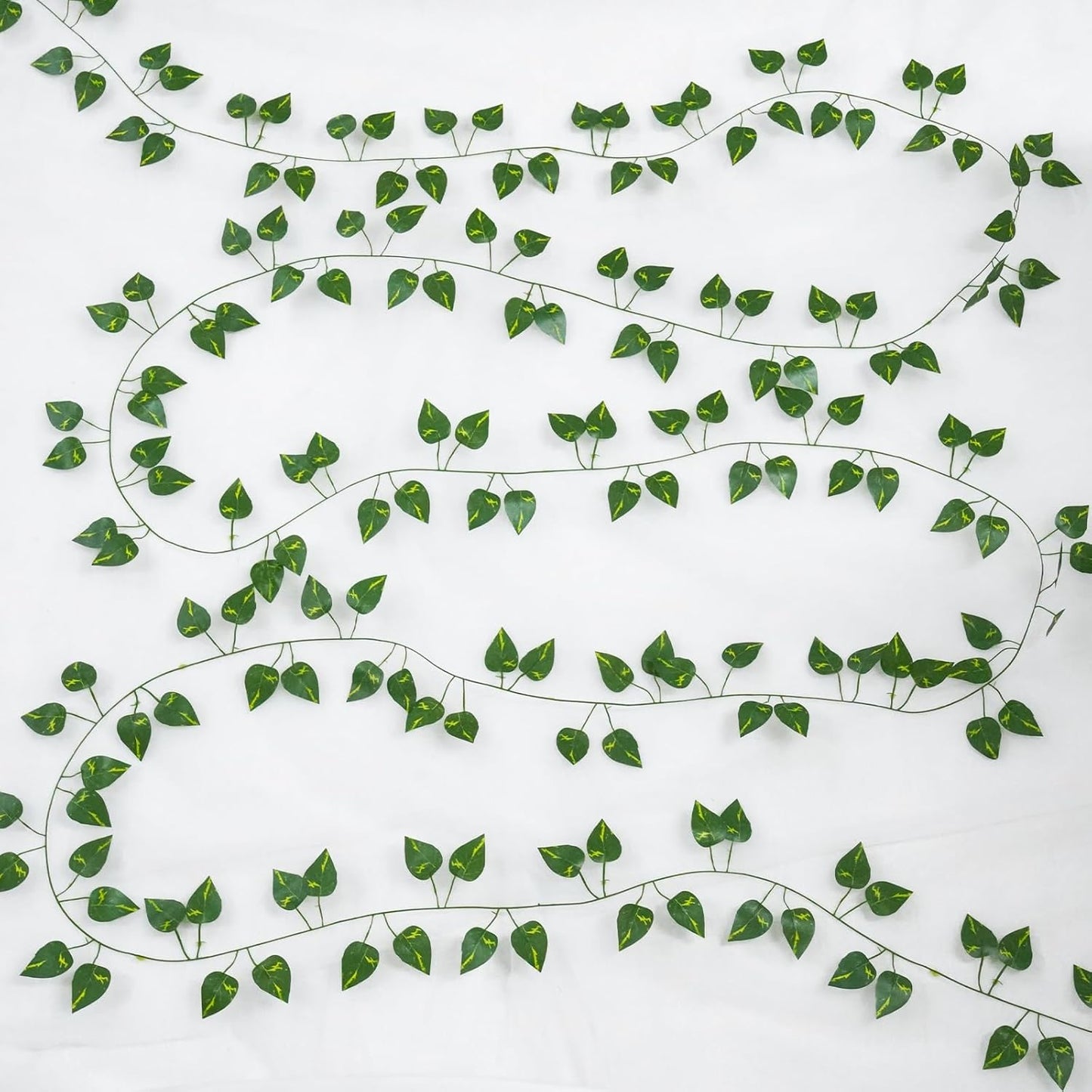 Suddus Artificial Pothos Leaves - 33 Feet Greenery Hanging Garland for Home, Office & Wedding Decor
