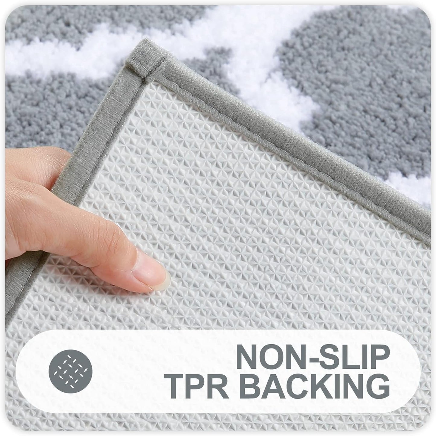 OLANLY Bathroom Rugs - Soft, Absorbent Microfiber Non-Slip Mats | 24x16 Inches, Grey Color