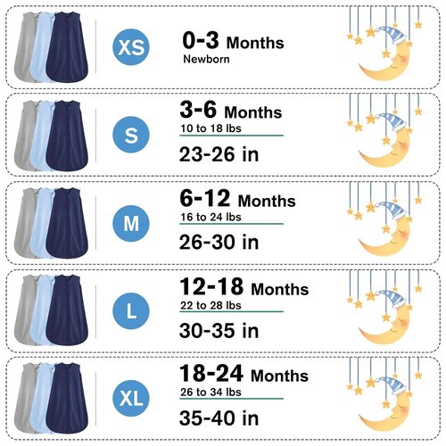 BSTOPPT 3 Pack Baby Sleep Sack 18-24 Months 100% Rayon Cotton Baby Sleeping Bag 2-Way Zipper Toddler Wearable Blankets,Comfy Stretchy Thin Sleep Sacks.TOG 0.3(X-Large)