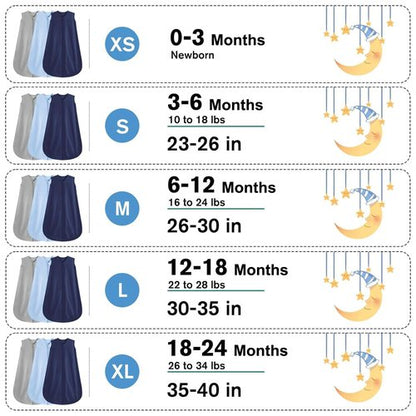 BSTOPPT 3 Pack Baby Sleep Sack 18-24 Months 100% Rayon Cotton Baby Sleeping Bag 2-Way Zipper Toddler Wearable Blankets,Comfy Stretchy Thin Sleep Sacks.TOG 0.3(X-Large)