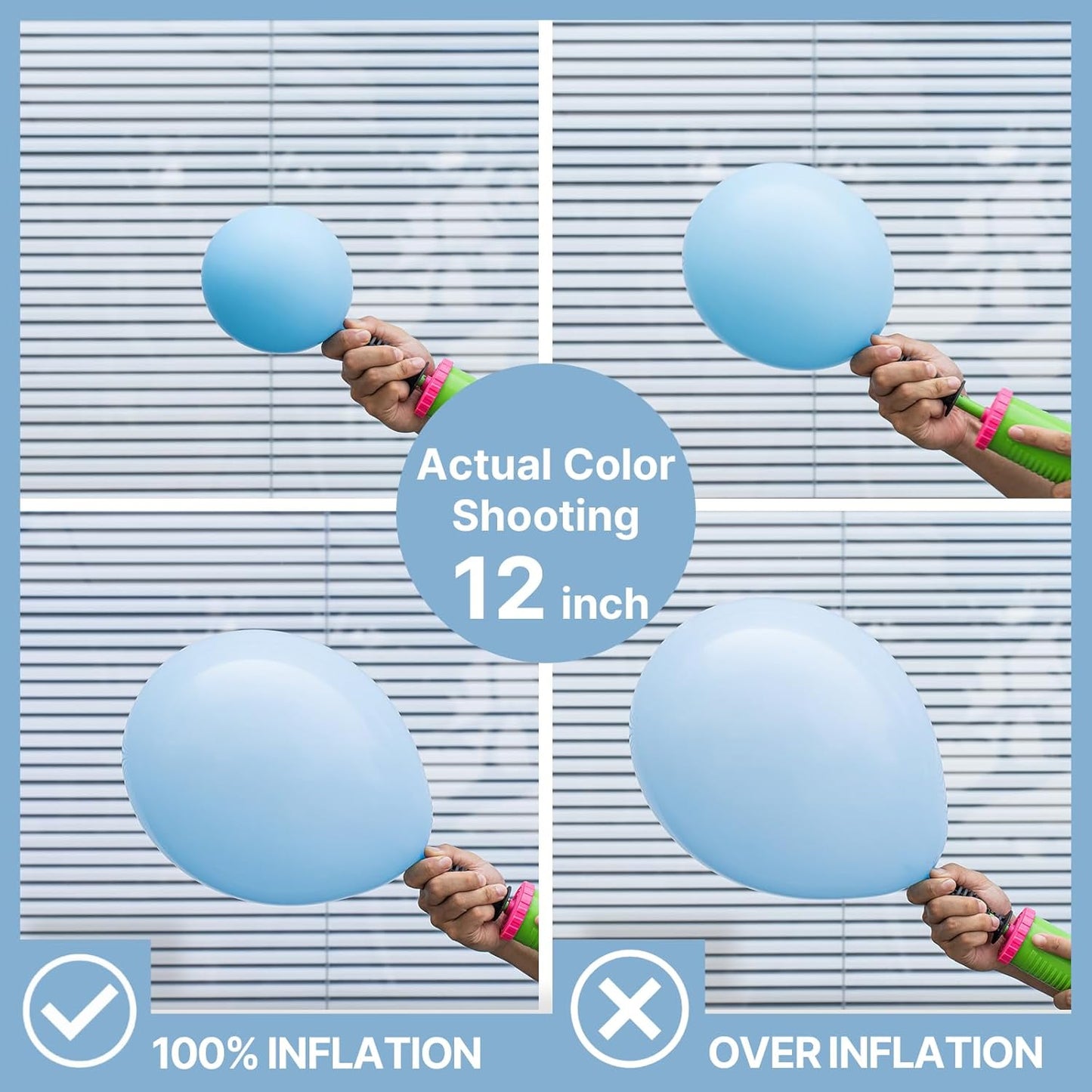 PartyWoo Light Blue Balloon Arch Kit - 140 Pcs in Various Sizes for Graduation, Baby Shower & Birthday Decor