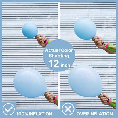 PartyWoo Light Blue Balloons - 101pcs 12 Inch Pastel Aqua Blue for Birthday & Baby Shower Decor
