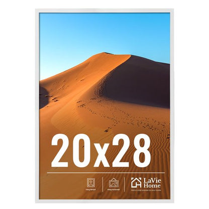 LaVie Home 20x28 Picture Frame for Wall Display, 20x28 White Picture Frame with HD Plexiglas, 20 x 28 Poster Frame 1 Pack, Display Frame for Vertical or Horizontal, Classic Collection