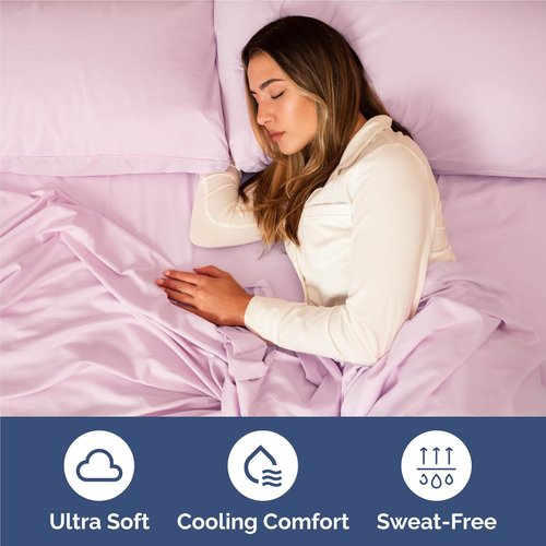 Comfy Twin XL Size 3 Piece Sheet Set - Breathable Cooling Bed Sheets - Luxury Hotel Quality - Deep Pockets, Soft, Wrinkle-Free - Oeko-Tex Certified - Light Pink