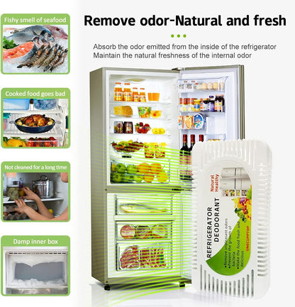 Skiennix Refrigerator Deodorizer - 4 Pack Activated Carbon Odor Eliminator & Moisture Absorber