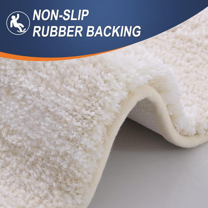 OLANLY Bathroom Runner Rug - Extra Soft Microfiber Mat | Quick Dry, Washable, 47x24, Light Beige