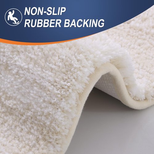 OLANLY Bathroom Runner Rugs 59x24, Extra Soft Absorbent Microfiber Bath Rugs, Rubber Backing, Quick Dry, Washable Bath Mats for Bathroom Floor, Tub and Shower, Home Decor Accessories, Light Beige