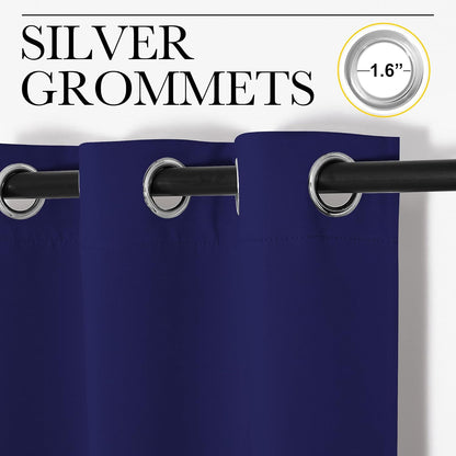 NICETOWN Navy Blue Blackout Curtains - Thermal Insulated Drapes for Short Windows | 48" Length, 42" Wide, 2 Panels