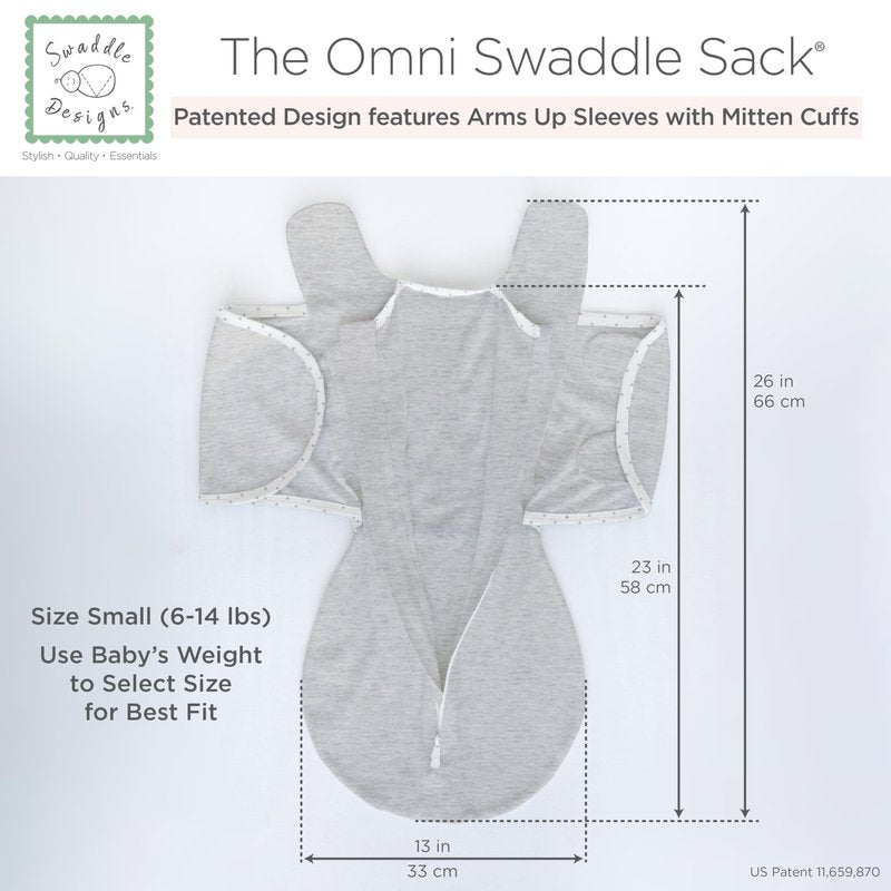 SwaddleDesigns 6-Way Omni Swaddle Sack, Arms Up Swaddle for Newborn, More Options to Calm Startle Reflex, Improves Sleep, Easy Transition Baby Sleep Sack, Small, 0-3 Mo, 6-14 lbs, Gold, Swaddle Love