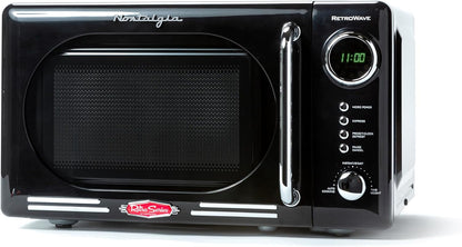 Nostalgia Retro Microwave Oven - 0.7 Cu. Ft. 700-Watts with LED Display & Child Lock | Black