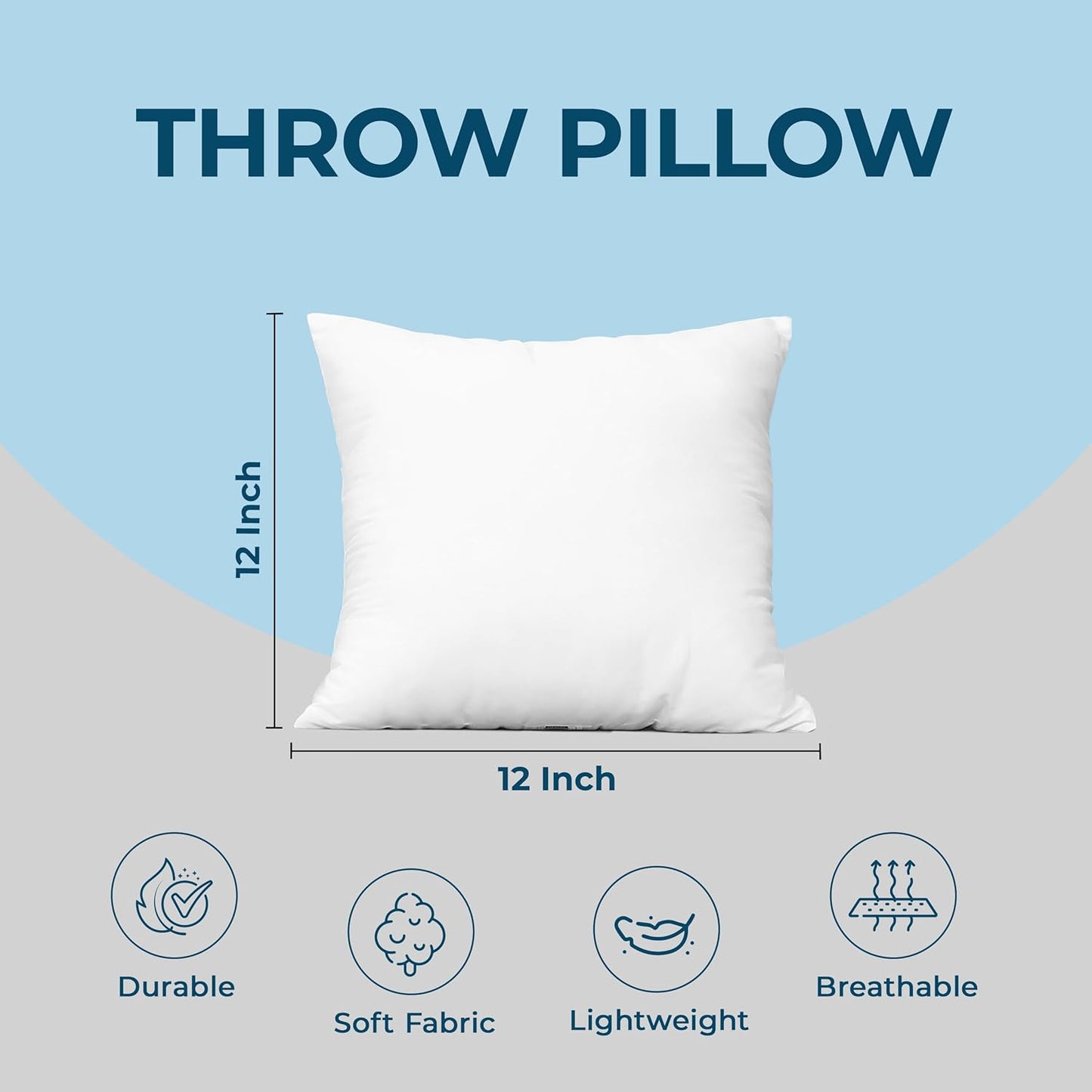 Utopia Bedding Throw Pillows - Set of 4 Fluffy 12 x 12 Inch Down Alternative Pillows for Home Decor
