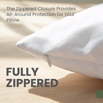Fairpeak 4 Pack Standard Size Pillow Protectors with Zipper, Oeko-TEX Certified Pillow Covers, Luxury Hotel Quality Pillow Cases, Soft Breathable, Machine Washable, 20 x 26